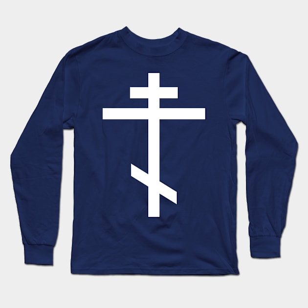 Orthodox cross (white) Long Sleeve T-Shirt by PabloDeChenez